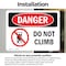 Signmission Do Not Climb, 14 in W x Rectangle, Vinyl Decal OS-2PACK-DS-D-1014-L-2100 - alternate 2